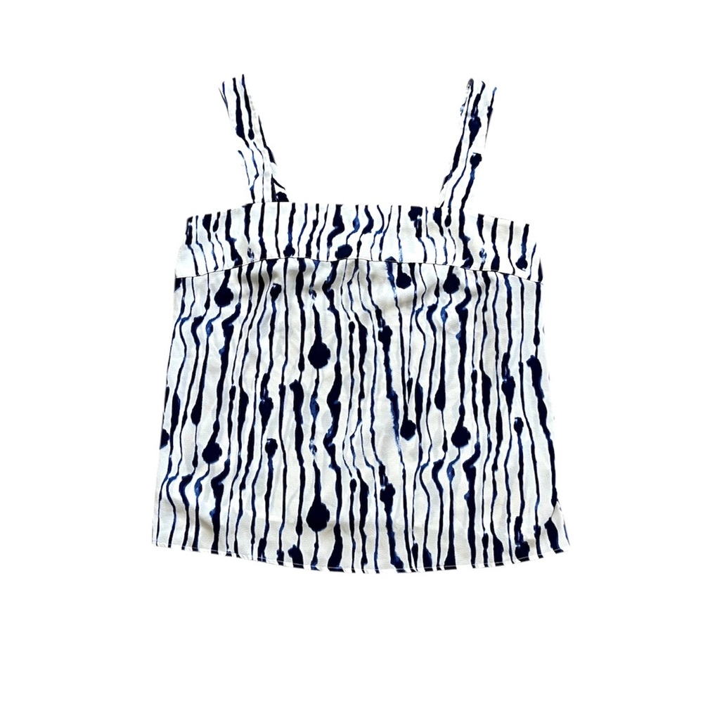 H&M Navy and White Dye Print Tank Top Size 14